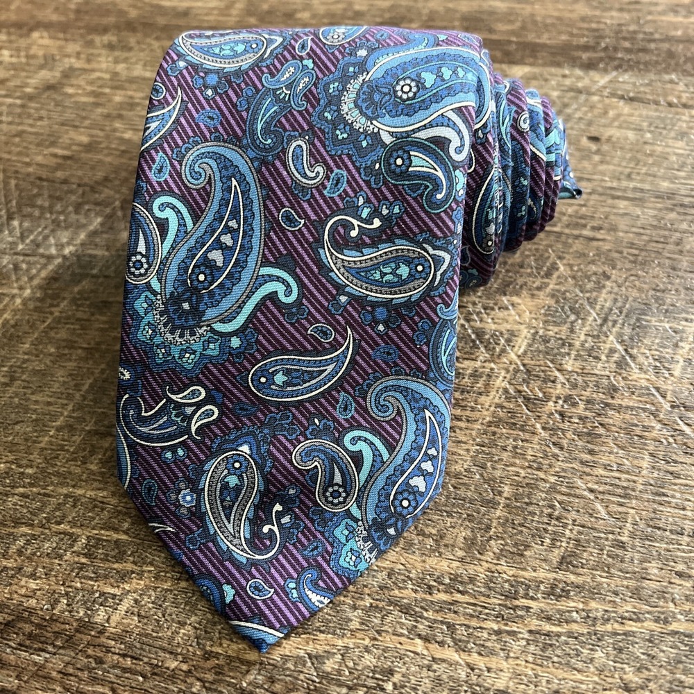 Daniel‎ Cremieux 100% SILK Necktie Paisley Handmade In Italy Archive Collection
